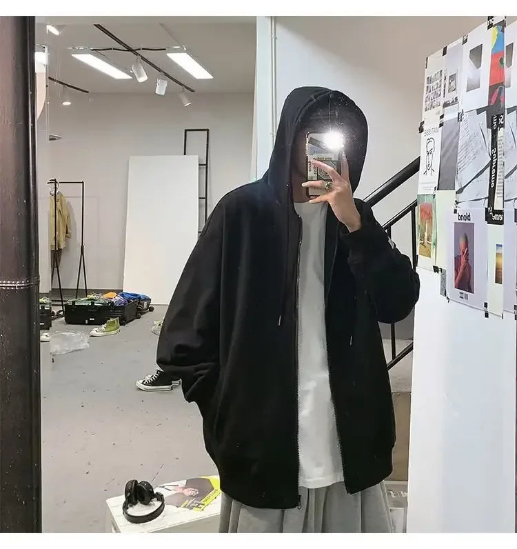 Signature_Tunica_Men_s_American_Style_Cardigan_Jacket_Trendy_Loose-Fit_Green_Sweatshirt_blackk_Jacket_canews