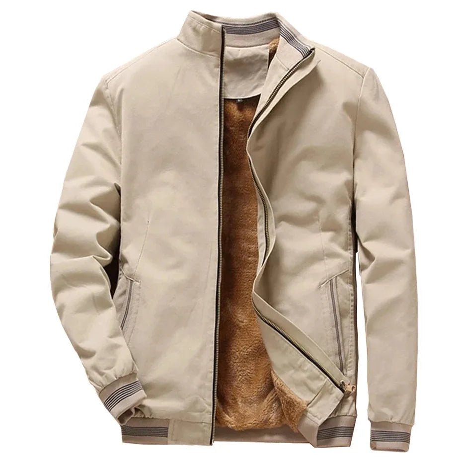 Signature Tunica Men's Fleece Thickened Aviator Jacket White Mens