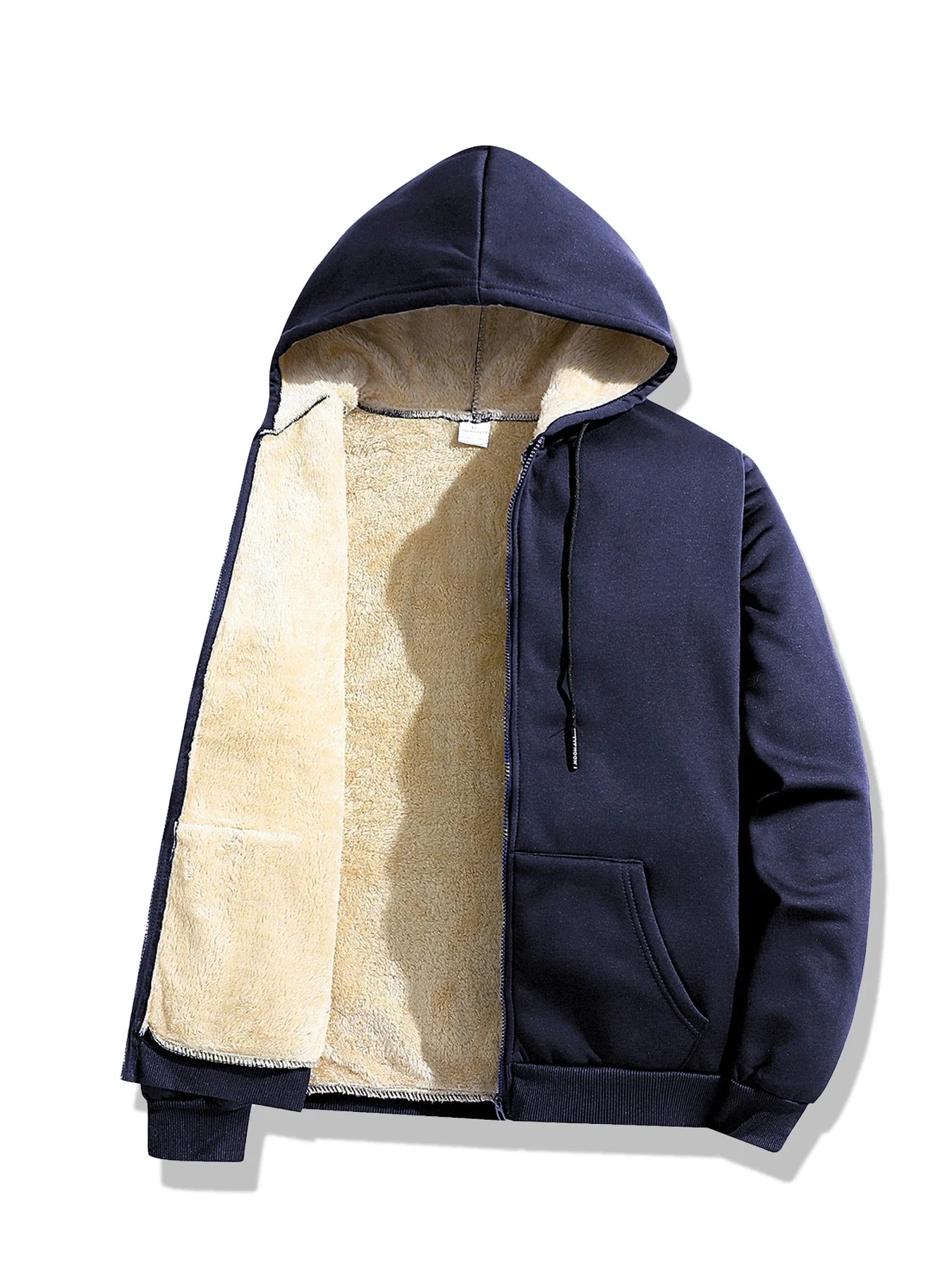 Signature Tunica Men's Lambswool Fleece Hoodie Warm Winter Zipper Blue Jacketz