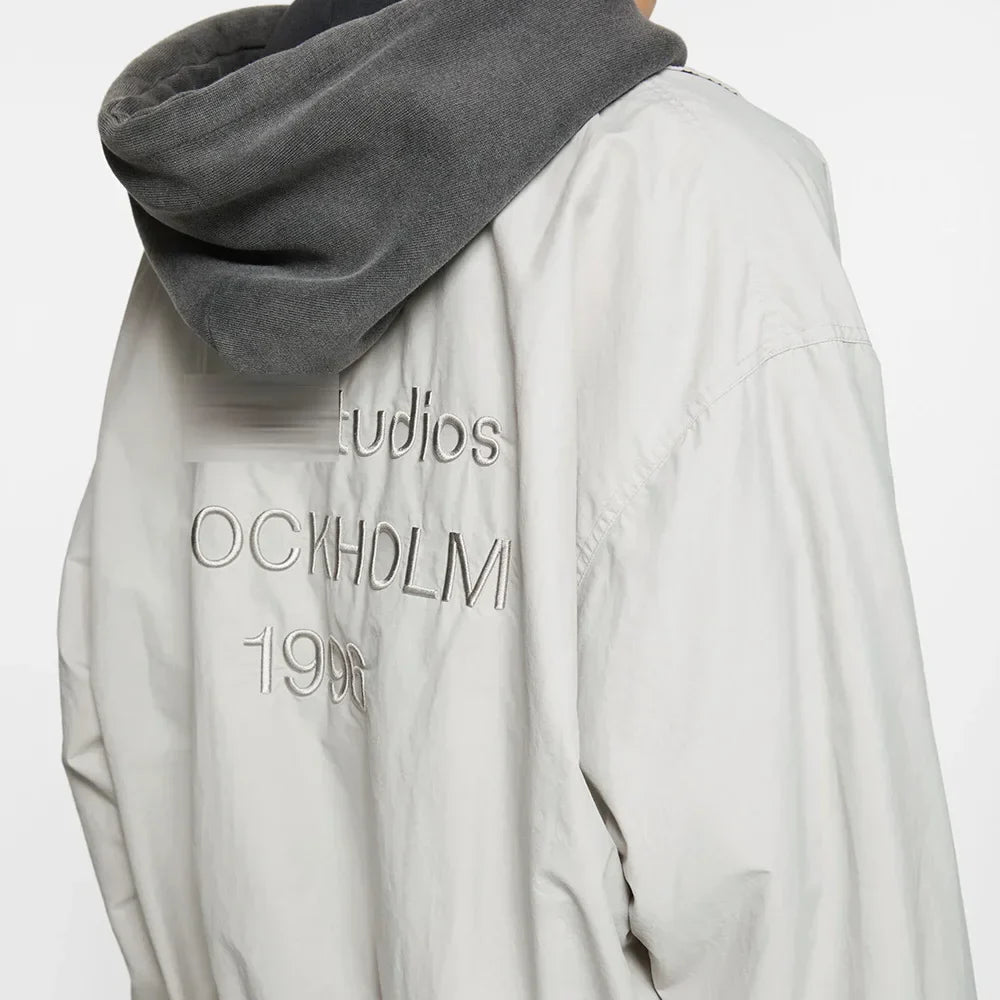 Signature Tunica Men's Loose Fit Streetwear Embroidery Stand Collar Coat Jacket