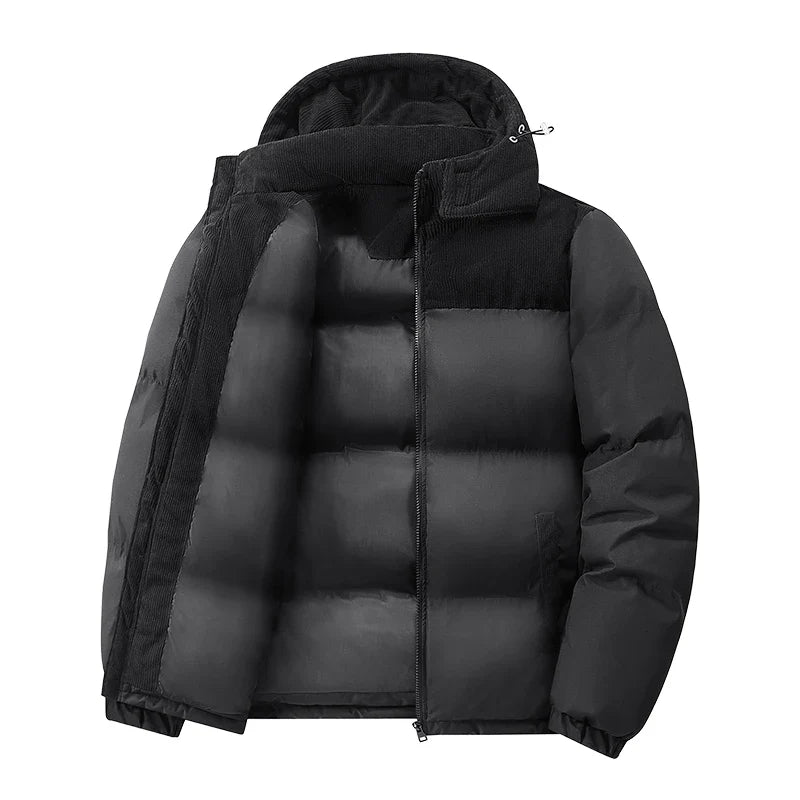 Signature Tunica Men's Oversize Puffer Thickened Warm Loose-Fit Winter Black Coat
