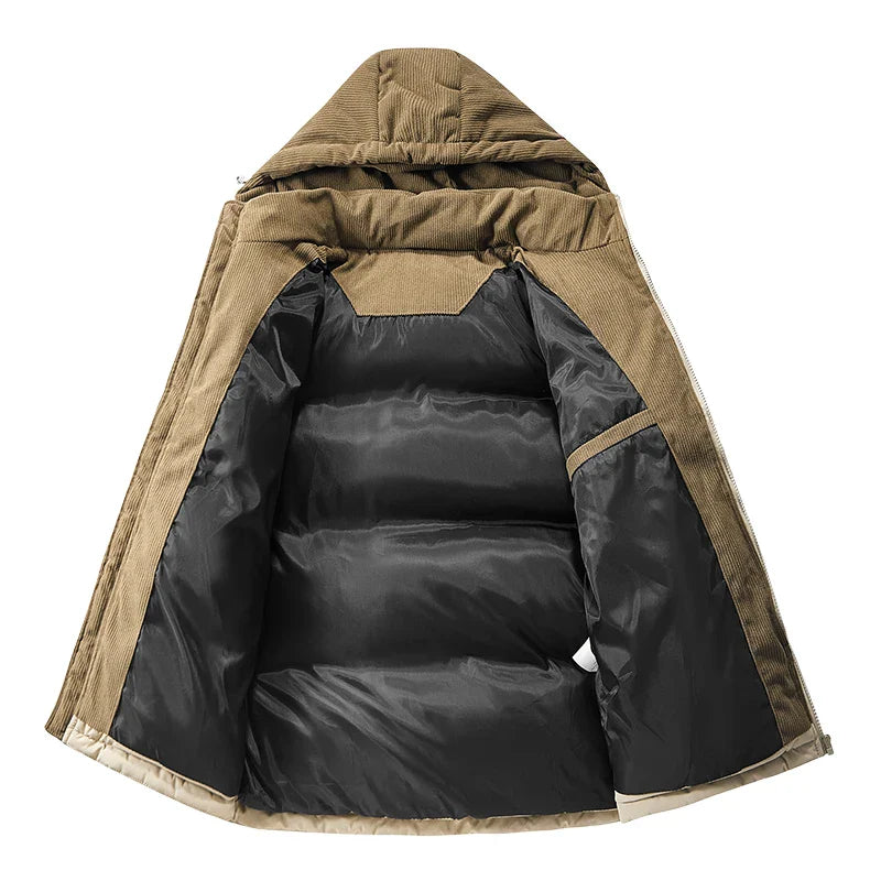 Signature Tunica Men's Oversize Puffer Thickened Warm Loose-Fit Winter Brown Coat