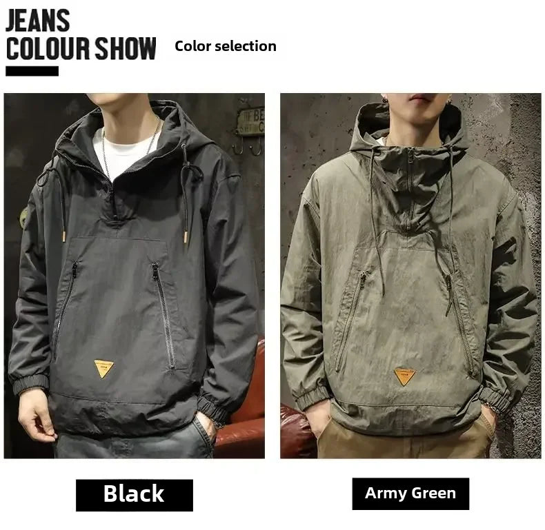 Signature Tunica Men's Style Half-Zip Hooded Outdoor Workwear Black Jacket 2