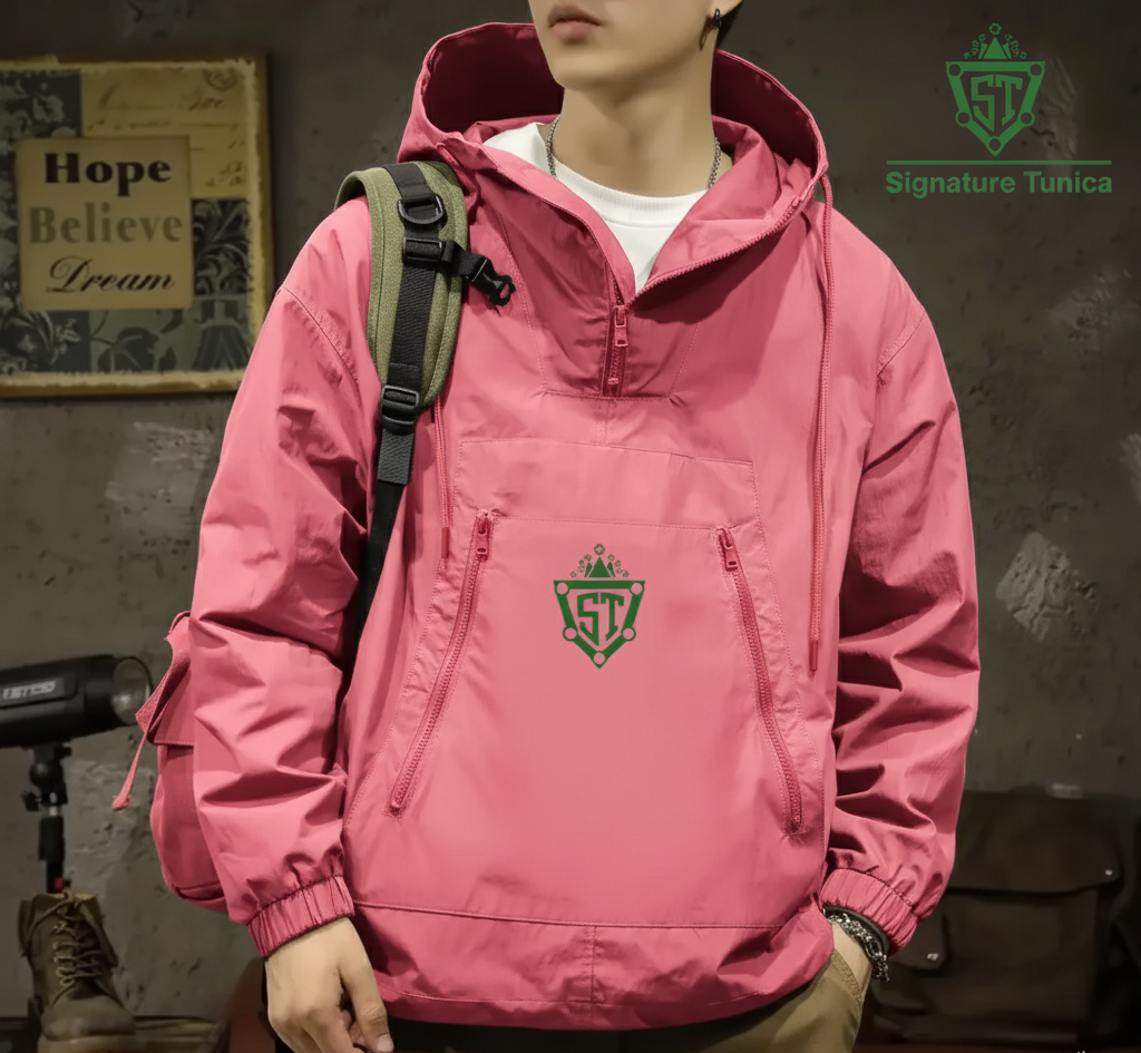 Signature_Tunica_Men_s_Style_Half-Zip_Hooded_Outdoor_Workwear_buy_Jacket_Pink