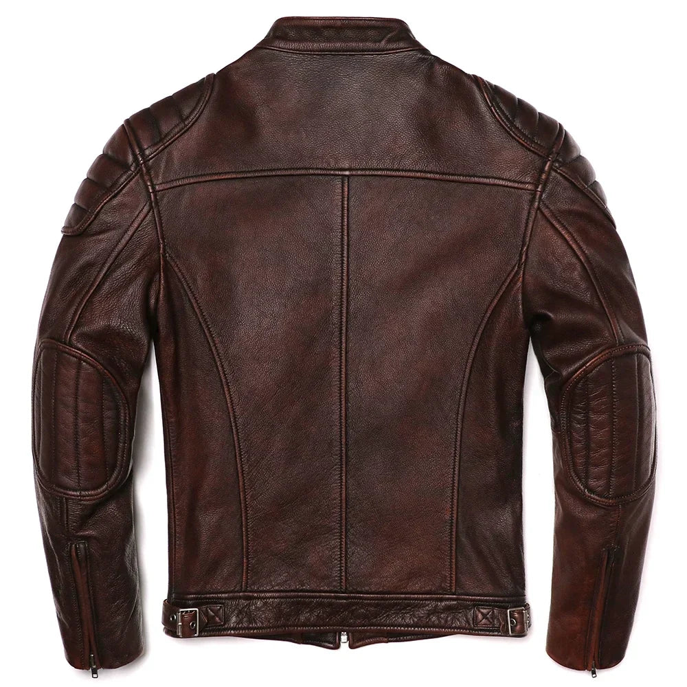 Signature Tunica Men's Vintage Brown Genuine Leather Biker newz Jacket