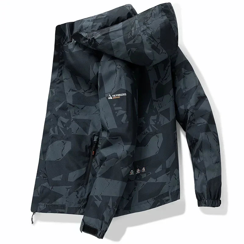 Signature Tunica Men's Waterproof Fashion Loose Fit Camo Workwear Black Jacket