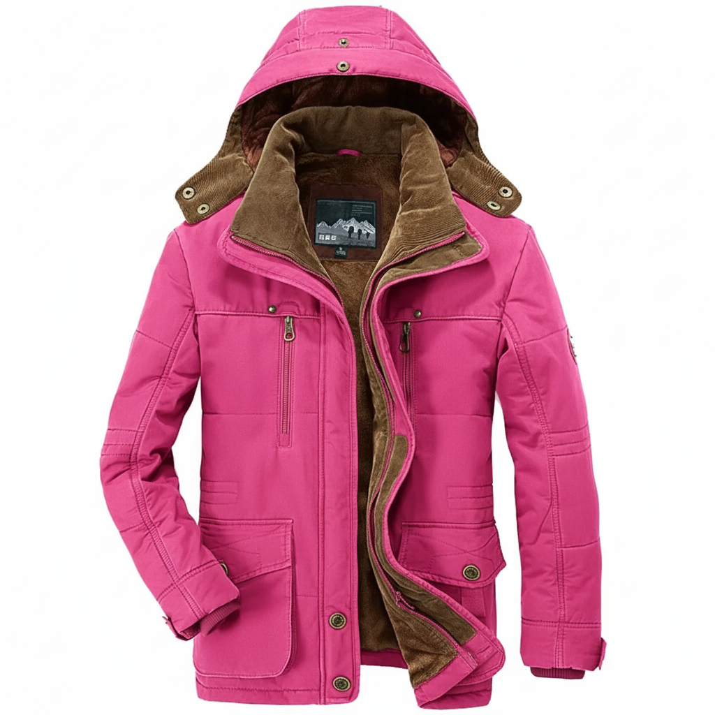 Signature Tunica Men's Winter Parka Thicken Warm Hooded Cargo Pink  Jacket  
