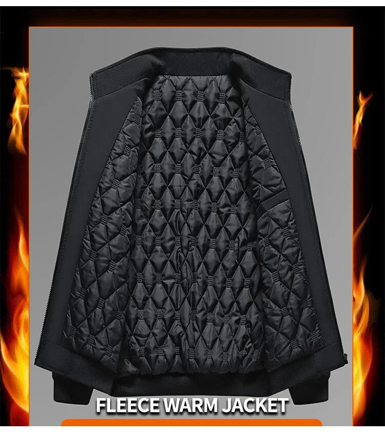 SingatureTunica Thick Stand Collar Solid Winter Jacket Men Waterproof Warm Business Casual Men Coats 7