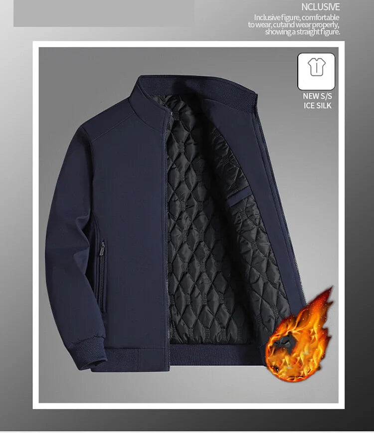 SingatureTunica Thick Stand Collar Solid Winter Jacket Men Waterproof Warm Business Casual Men Coats 8